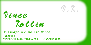 vince kollin business card